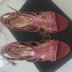 Carlos Santana Strappy Sandals - Red